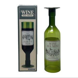🌺 Barbuzzo Mega-Pint Wine All Mine Novelty Gift Green Wine Glass NIB